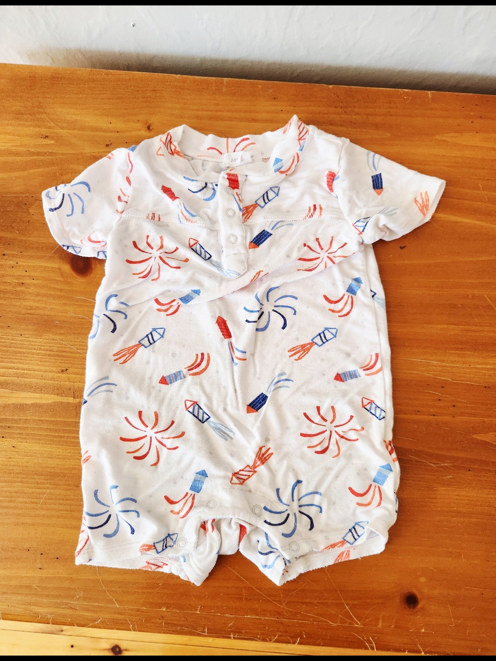 Angel Dear 3-6 Month Bamboo Shortie with Firework Print